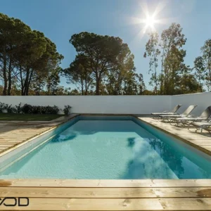 TERRASSE BOIS PIN SYLVESTRE CLASSE 4 VERT - 2 FACES LISSES 27*145*LONG.DISPONIBLE - Ambiance1 img