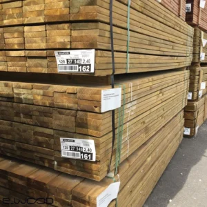 TERRASSE BOIS PIN SYLVESTRE US CLASSE 4 VERT - 1 FACE RAINURÉE 1 FACE LISSE 27*145*LONG.DISPONIBLE - Packshot2 img