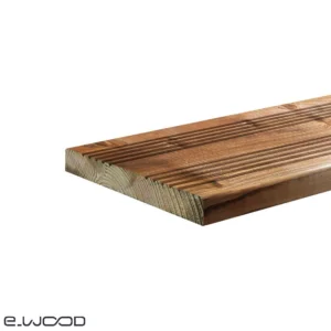 TERRASSE BOIS PIN SYLVESTRE CLASSE 4 BRUN - 1 FACE RAINURÉE 1 FACE LISSE 27*145*LONG.DISPONIBLE - Zoom img