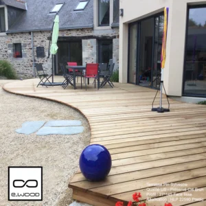 TERRASSE BOIS PIN SYLVESTRE US CLASSE 4 BRUN - 2 FACES LISSES 27*145*LONG.DISPONIBLE - Ambiance2 img