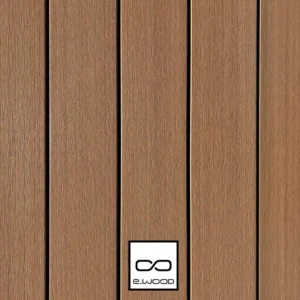 TERRASSE E-WOOD® BOIS COMPOSITE ALVÉOLAIRE STRUCTURÉ ET BROSSÉ TON BOIS IPÉ - CLIP 25*140*2800 - Packshot2 img