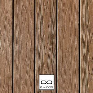 TERRASSE E-WOOD® BOIS COMPOSITE ALVÉOLAIRE STRUCTURÉ ET BROSSÉ TON BOIS IPÉ - CLIP 25*140*2800 - Packshot1 img
