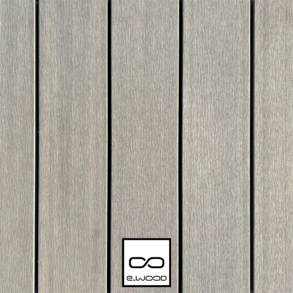 TERRASSE E-WOOD® BOIS COMPOSITE PLEIN STRUCTURÉ ET BROSSÉ GRIS ANTIQUE - A VISSER 23*138*3000 - Packshot2 img