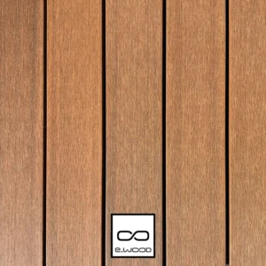 TERRASSE E-WOOD® BOIS COMPOSITE EXCELLENCE PLEIN STRUCTURÉ ET BROSSÉ TON BOIS TEAK - A VISSER 23*138*3000 - Packshot1 img