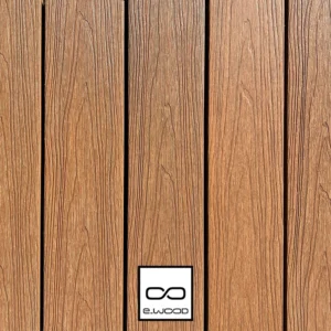 TERRASSE E-WOOD® BOIS COMPOSITE EXCELLENCE PLEIN STRUCTURÉ ET BROSSÉ TON BOIS TEAK - A VISSER 23*138*3000 - Packshot2 img