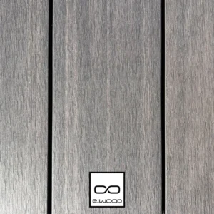 TERRASSE E-WOOD® BOIS COMPOSITE SEMI PLEIN STRUCTURÉ ET BROSSÉ GRIS SILVER - CLIP 23*210*4000 - Packshot1 img