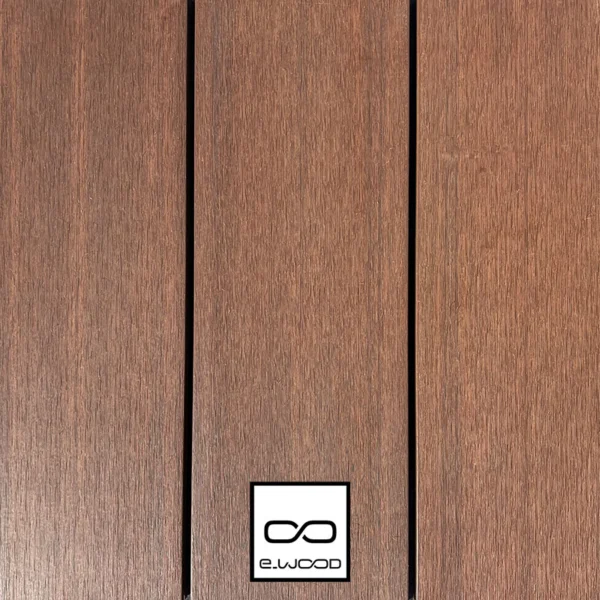 TERRASSE E-WOOD® BOIS COMPOSITE SEMI PLEIN STRUCTURÉ ET BROSSÉ TON BOIS IPÉ - CLIP 23*210*4000 - Packshot1 img