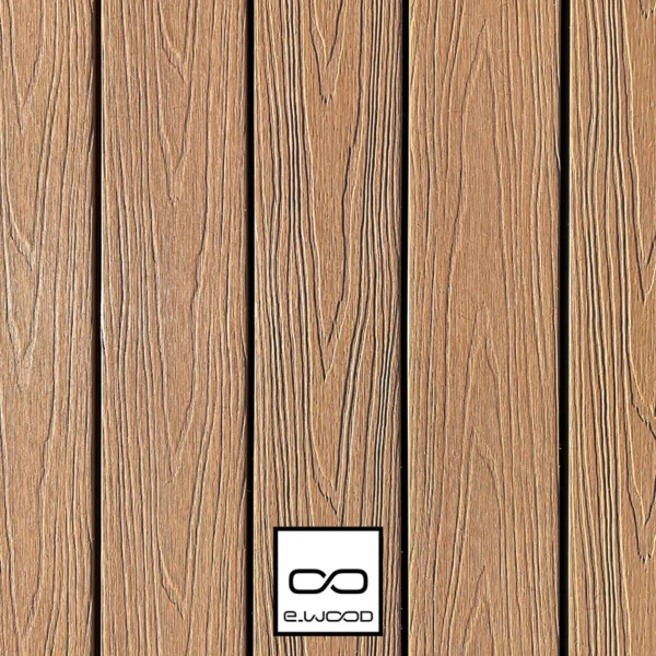 TERRASSE E-WOOD® BOIS COMPOSITE EXCELLENCE STRUCTURÉ ET BROSSÉ TON BOIS RED CEDAR - CLIP 23*138*4000 - Packshot1 img