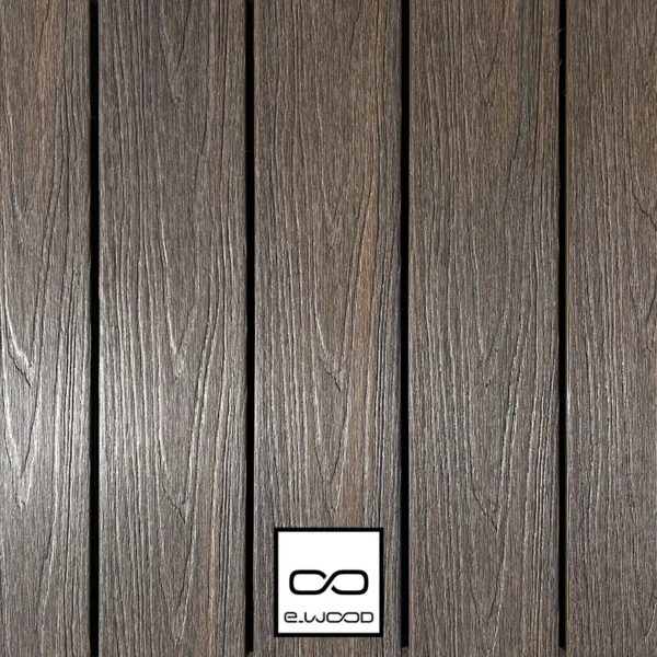 TERRASSE E-WOOD® BOIS COMPOSITE PLEIN STRUCTURÉ ET BROSSÉ TON BOIS AGED WOOD - A VISSER 23*138*3000 - Packshot1 img