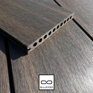 TERRASSE E-WOOD® BOIS COMPOSITE SEMI PLEIN STRUCTURÉ ET BROSSÉ TON BOIS AGED WOOD - CLIP 23*210*4000 - Zoom img