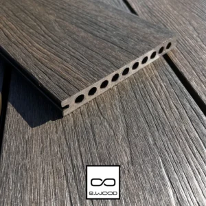 TERRASSE E-WOOD® BOIS COMPOSITE EXCELLENCE SEMI-PLEIN STRUCTURÉ ET BROSSÉ TON BOIS AGED WOOD - CLIP 23*210*4000 - Zoom2 img