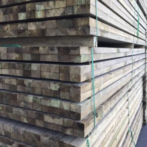 OSSATURE TERRASSE PIN SYLVESTRE ABOUTÉ VERT - ANGLES ARRONDIS 60*80*4200