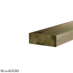 OSSATURE TERRASSE BOIS PIN SYLVESTRE CLASSE 4 VERT - ANGLES ARRONDIS 45*120*LONG.DISPONIBLE - Zoom img