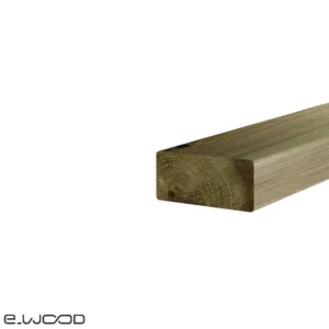 OSSATURE TERRASSE BOIS PIN SYLVESTRE CLASSE 4 VERT - ANGLES ARRONDIS 45*95*LONG.DISPONIBLE - Zoom img