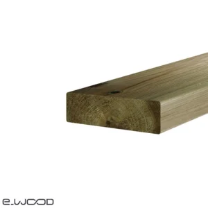 OSSATURE TERRASSE BOIS PIN SYLVESTRE CLASSE 4 VERT - ANGLES ARRONDIS 45*145*LONG.DISPONIBLE - Zoom img