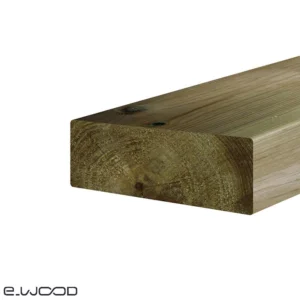 OSSATURE TERRASSE BOIS PIN SYLVESTRE CLASSE 4 VERT - ANGLES ARRONDIS 70*195*LONG.DISPONIBLE - Zoom img