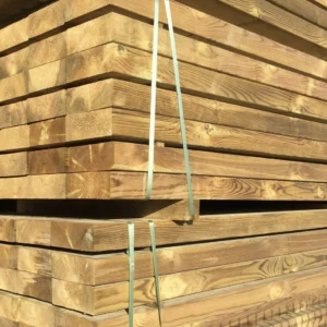 OSSATURE TERRASSE BOIS PIN SYLVESTRE CLASSE 4 VERT - ANGLES ARRONDIS 70*120*LONG.DISPONIBLE - Packshot1 img
