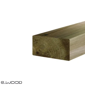 OSSATURE TERRASSE BOIS PIN SYLVESTRE CLASSE 4 VERT - ANGLES ARRONDIS 70*120*LONG.DISPONIBLE - Zoom img