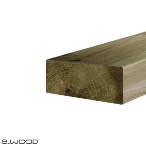 OSSATURE TERRASSE BOIS PIN SYLVESTRE CLASSE 4 VERT - ANGLES ARRONDIS 70*145*LONG.DISPONIBLE - Zoom img