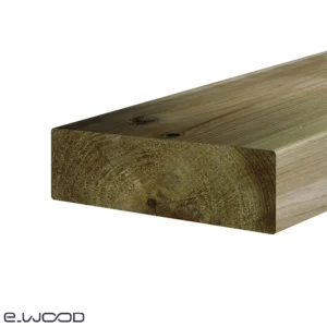 OSSATURE TERRASSE BOIS PIN SYLVESTRE CLASSE 4 VERT - ANGLES ARRONDIS 70*220*LONG.DISPONIBLE - Zoom img