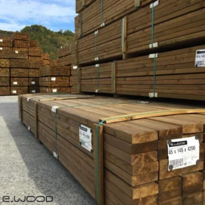 OSSATURE TERRASSE BOIS PIN SYLVESTRE CLASSE 4 BRUN - ANGLES ARRONDIS 45*145*LONG.DISPONIBLE - Ambiance2 img