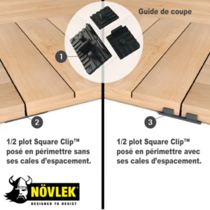 ACCESSOIRES DALLE BOIS - SQUARE CLIP NÖVLEK CARTON DE 100 PIÈCES - Zoom img