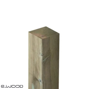 POTEAU BOIS PIN SYLVESTRE CLASSE 4 VERT - ANGLES ARRONDIS 70*70*LONG.DISPONIBLE - Zoom img