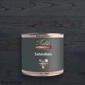 RUBIO SATURATEUR MONOCOUCHE TERRASSE ET BARDAGE BLACK (NOIR) - POT 1,0 L