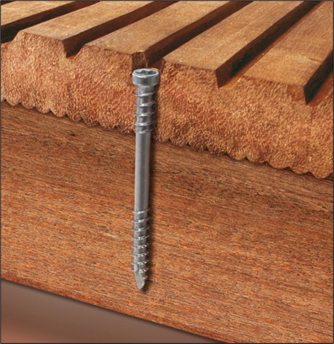Inox A2 Vis Terrasse En Bois Durs 5 X 50 Mm Filetage De Fixation Tete Reduite Cylindrique T25 Pointe Cut Inox A2 Spax Boite De 200 Vis Ewood