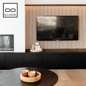 PAREMENT MURAL BOIS MDF REVÊTU MAESTRO LATT PEPPER OAK BLACK - ASPECT CLAIRE-VOIE 20*287*2770