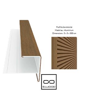 ACCESSOIRE BARDAGE E-WOOD® BOIS COMPOSITE EXCELLENCE BROSSÉ TON BOIS IPÉ - PROFILE EXTRÉMITÉ 50*50*3000