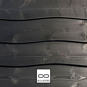LAMBRIS BOIS EPICÉA PEINT NOIR ABSOLU - WAVE DOUBLE 17*165*2400