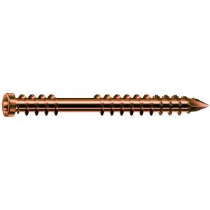 INOX A2 ANTIQUE - VIS TERRASSE EN BOIS DURS 5 X 60 MM FILETAGE DE FIXATION TÊTE RÉDUITE CYLINDRIQUE T25 POINTE CUT INOX A2 ANTIK SPAX® BOITE DE 100 VIS.