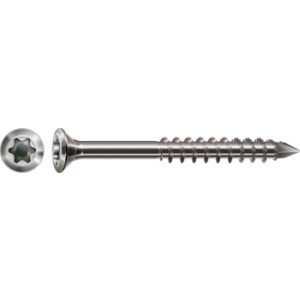 INOX A2 - VIS BARDAGE 4,5 X 80 MM FILETAGE PARTIEL TÊTE BOMBÉE T20 POINTE CUT INOX A2 SPAX® BOITE DE 100 VIS.