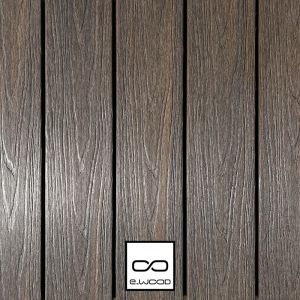 TERRASSE E-WOOD® BOIS COMPOSITE PLEIN STRUCTURÉ ET BROSSÉ TON BOIS AGED WOOD - A VISSER 23*138*3000