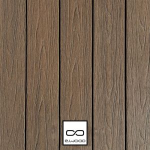 TERRASSE E-WOOD® BOIS COMPOSITE EXCELLENCE STRUCTURÉ ET BROSSÉ TON BOIS AGED WOOD - CLIP 23*138*4000