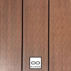 TERRASSE E-WOOD® BOIS COMPOSITE SEMI PLEIN STRUCTURÉ ET BROSSÉ TON BOIS IPÉ - CLIP 23*210*4000