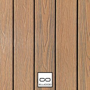 TERRASSE E-WOOD® BOIS COMPOSITE EXCELLENCE STRUCTURÉ ET BROSSÉ TON BOIS RED CEDAR - CLIP 23*138*4000