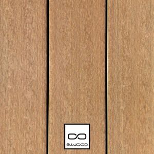 TERRASSE E-WOOD® BOIS COMPOSITE SEMI PLEIN STRUCTURÉ ET BROSSÉ TON BOIS RED CEDAR - CLIP 23*210*4000