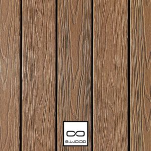 TERRASSE E-WOOD® BOIS COMPOSITE EXCELLENCE STRUCTURÉ ET BROSSÉ TON BOIS IPÉ - CLIP 23*138*4000