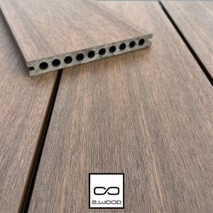 TERRASSE FIBERDECK® BOIS COMPOSITE ALVÉOLAIRE STRUCTURÉ ET BROSSÉ TON BOIS IPE - CLIP 23*210*4000