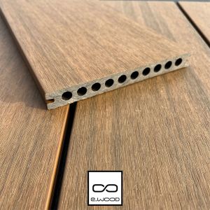 TERRASSE FIBERDECK® BOIS COMPOSITE ALVÉOLAIRE STRUCTURÉ ET BROSSÉ TON BOIS TEAK - CLIP 23*138*4000