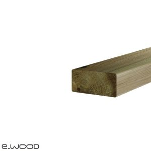 OSSATURE TERRASSE BOIS PIN SYLVESTRE CLASSE 4 VERT - ANGLES ARRONDIS 58*70*LONG.DISPONIBLE