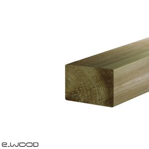 OSSATURE TERRASSE BOIS PIN SYLVESTRE CLASSE 4 VERT - ANGLES ARRONDIS 70*95*LONG.DISPONIBLE